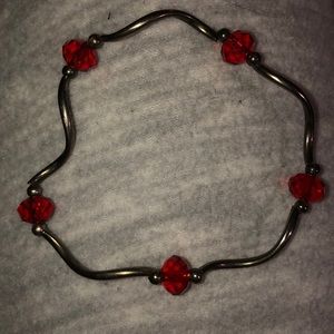 Red beaded bracelet